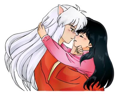 Inuyasha and Kagome kissing by pccinu on DeviantArt