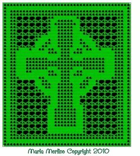 Filet Crochet: Crochet Filet Lacet Celtic Cross Irish St. Pa