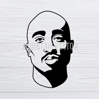 2PAC svg Tupac Shakur silueta svg Tupac Shakur Retrato SVG E