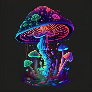 neon mushroom painting.