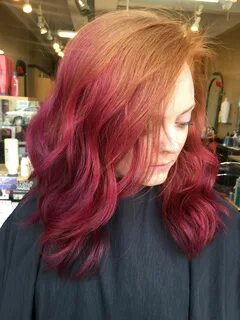 Natural redhead with purple and pink fade Natural red hair, 