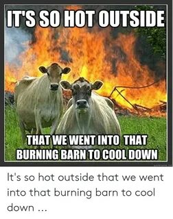 IT'S SO HOT OUTSIDE THAT WE WENT INTO THAT BURNING BARN TO C