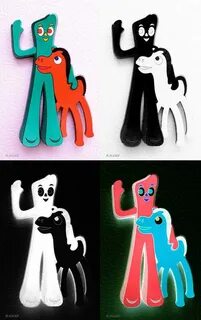 GUMBY AND POKEY in QUAD COLORS Photograph by Rob Hans Fine A