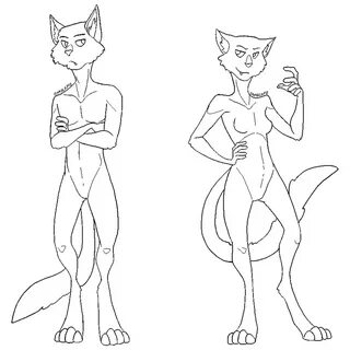 Anthro Cat Lineart : Free Anthro Lineart by xAkilax on Devia