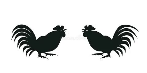 Fighting of Red Roosters on a White Stock Vector - Illustrat