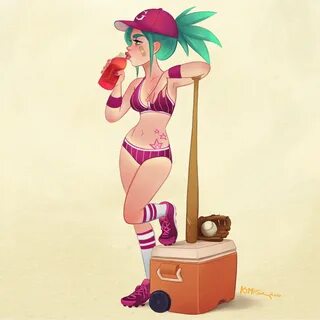 Felipe Kimio - Baseball Girl Doodle