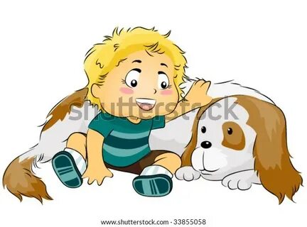 Child Pet Dog Vector: Stockvektorkép (jogdíjmentes) 33855058