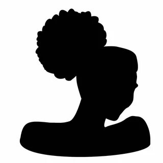 Afro Puff Silhouette SVG Clip Art African Woman Natural Curl