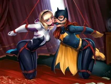 Gwen and Batgirl gagged together (SanePerson) Bondage Hentai
