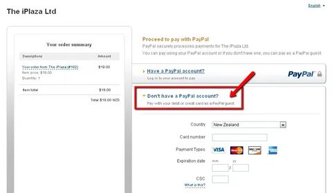 checkout - Контроль Гостя PayPal - de-vraag