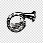 French horn instrument transparent background PNG clipart Hi