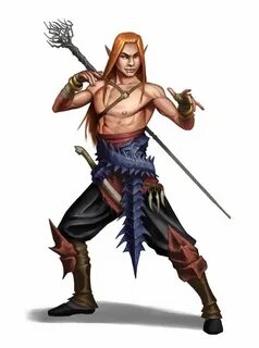 Male Elf Forest Monk - Pathfinder PFRPG DND D&D 3.5 5th ed d