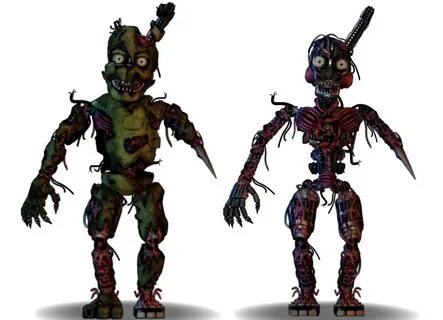 Nightmare Scraptrap and Nightmare Afton by FredbearSayajin o