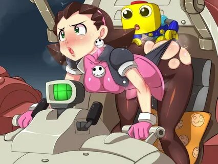 tron bonne and servbot (mega man and 1 more) drawn by kibazo