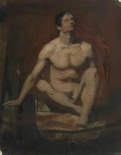 Seated Male Nude, Frontal View Art UK