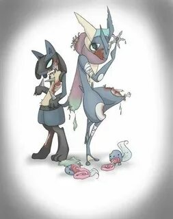 Halloween greninja and lucario by zoombieeevee Pokémon Amino