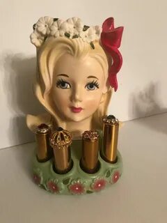 Vintage Inarco Head Vase Lipstick Holder VERY RARE eBay Head