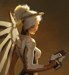 White winged female character digital wallpaper, Overwatch, 