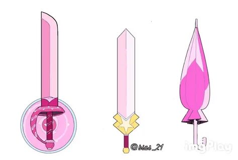 Rose Quartz sword, Connie's sword and Rainbow quartz 2.0 umb