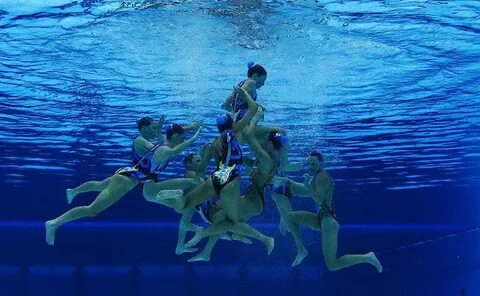 London 2012 Olympics: synchronised swimming team final in pi