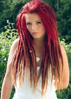 Ombre dreads... Red... Blonde... Beads... Hair styles, Dyed 