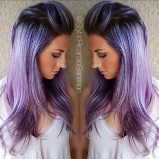 Purple hair color purple violet color melt with shadow root 