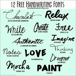 Creative Lifestyles 12 Free Handwriting Fonts Free fonts han