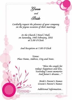 online wedding invitation sample Examples of wedding invitat