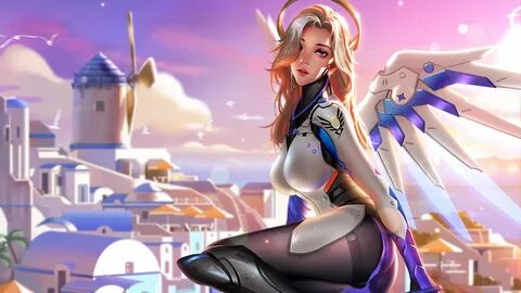 Overwatch, Video games, Mercy (Overwatch), Digital art, Gree