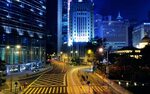 Hong kong, город, ночь, огни, мегаполис, улица обои на рабоч