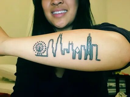 My Chicago skyline tattoo ❤ Chicago skyline tattoo, Tattoos,