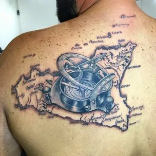 Sicily old map, compass, tattoo compass, sicilia tattoo Tatt
