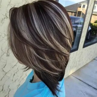 Steel Grey Highlights Hair highlights and lowlights, Brown h