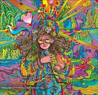 Pop Art psychedlic hippie girl singer