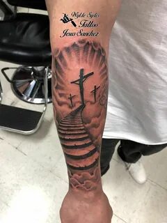 Stairway to Calvary/Heaven Tattoo Heaven tattoos, Hand tatto