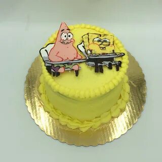 Spongebob and Patrick 25 cake 100% chocolate (With images) 2