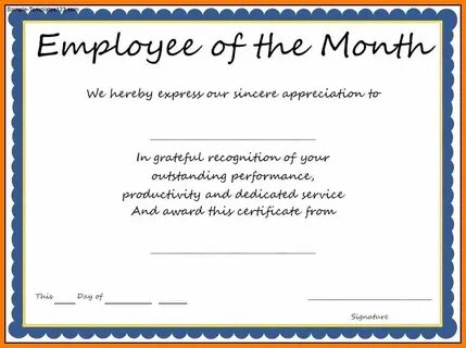 6+ Certificate Of Best Employee Weekly Template Within Best 