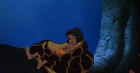 Mowgli sleeping in Kaa's coils by Swedishhero94 on DeviantAr