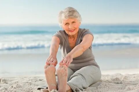 Premium Photo Elderly woman doing her streches