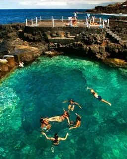 Natural swimming pool - Charco Azul, Tenerife, La Palma, Can