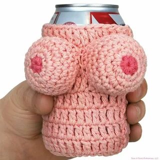 ✔ 2 Nana's Boobie Knitted Beer Can Bottle Drink Cooler Holde