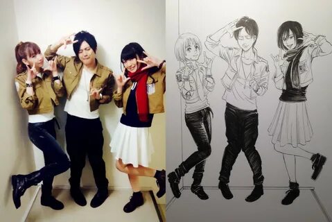 Voice actors in manga form : ShingekiNoKyojin.