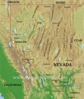 Nevada Mountain Ranges Map - North America map