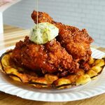 Hot Chicken and Waffles - Big J's Chicken Shack, Portland ME