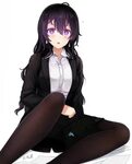 Anime Girl With Short Black Hair And Purple Eyes - Фото база