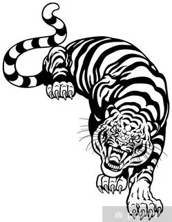 Sticker tiger black white - PIXERS.CA