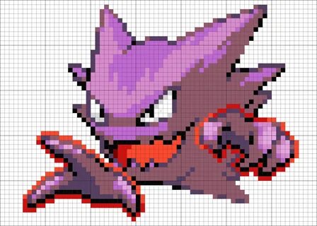 haunter pixel arts Punto de cruz patrones, Punto de cruz y E