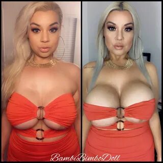 Same dress, bigger tits #bimbofication #xlimplants #faketits.