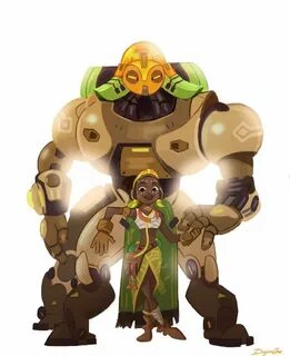 Overwtch Orisa and Efi Oladele fanart by claradanjoux on Tum