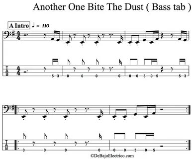 ▷ Another One Bites The Dust 🥇(BASS TAB)▷ Gratis PDF 🥇